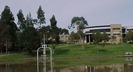Arts building from lake