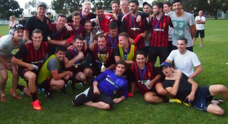 Geelong players celebrate their Diversity Cup win